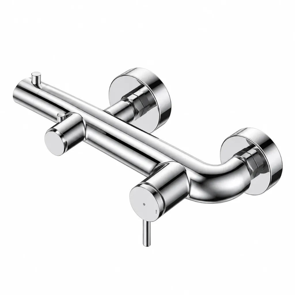 Aduro Silver Chrome-Look Wall-Mounted Bathroom Faucet with Pin Lever