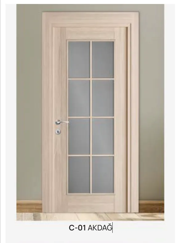 C-01 Akdag Light Wood-Look Multi-Pane Glazed Door (10cm)