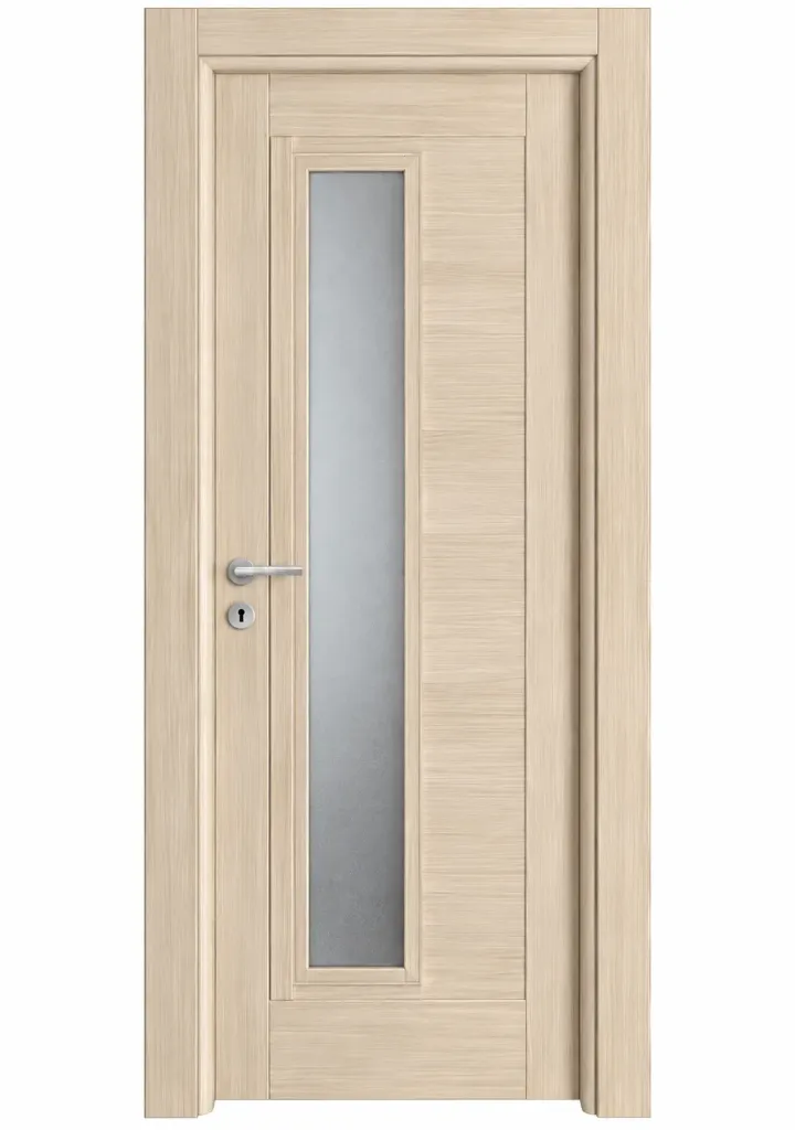 Model C-04 Akdag Light Wood-Effect Glazed Door with Vertical Glass Panel (10cm)