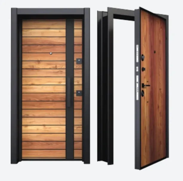 BRG-1711 Laminox Series Wood-Look Black Framed Exterior Door