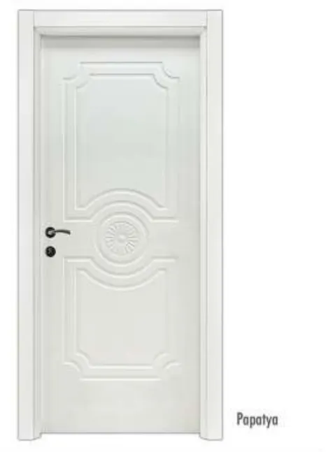 Porte intérieure panneau décoratif blanc Papatya avec poignée à levier