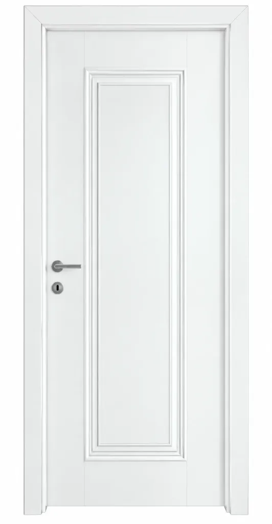 White Single-Panel Melamine Door with Raised Panel (10cm)