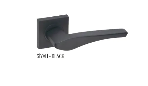 Moda Silver Interior Door Handle with Square Backplate (Black)
