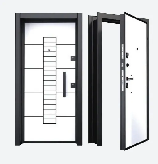BRG-1721 Laminox Series White and Black Geometric Exterior Door