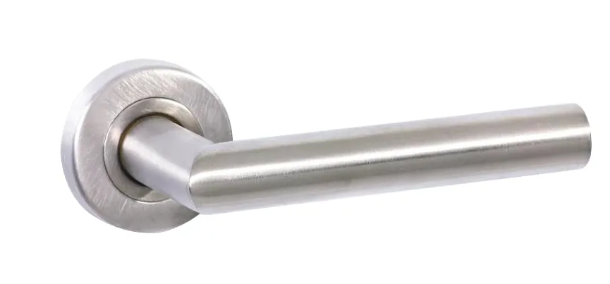 Poignée de porte intérieure ronde Viento AR-1001 aspect argent brossé (Inox)