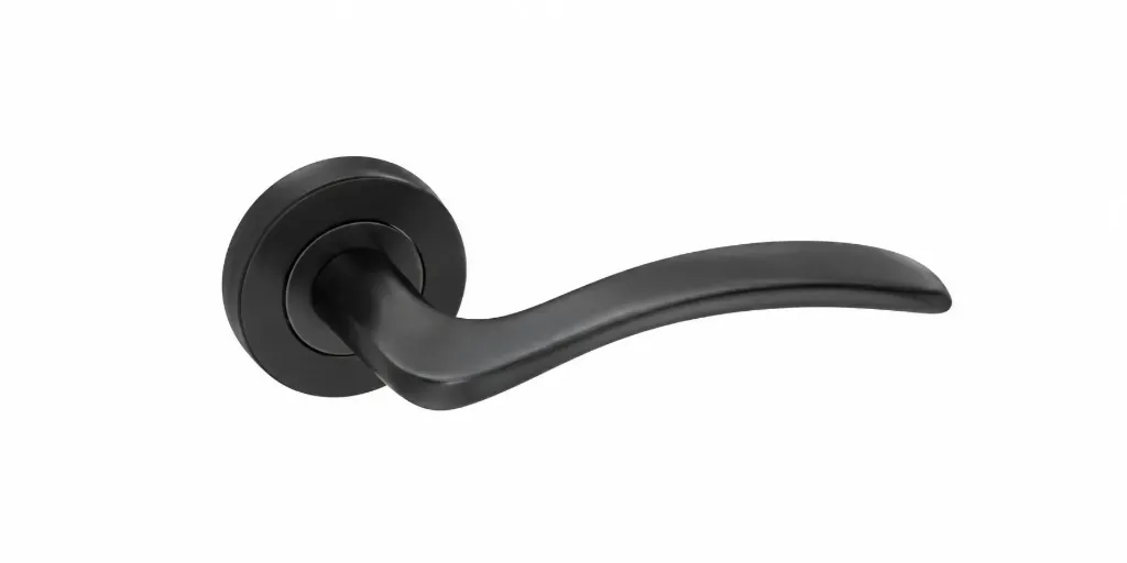 Trend Chrome Curved Lever Door Handle with Round Rosette