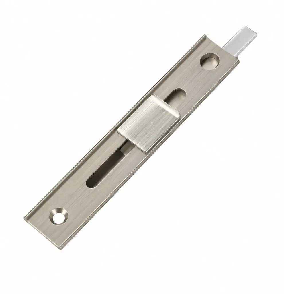 Verrou coulissant en aluminium argenté