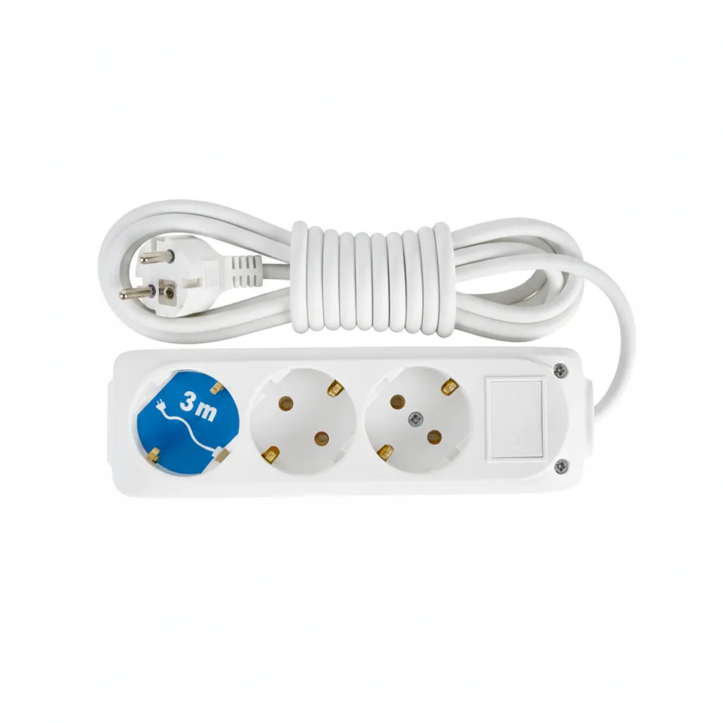 [9230103] White 3 Gang Earthed Extension Socket with 3 m Cord and Switch