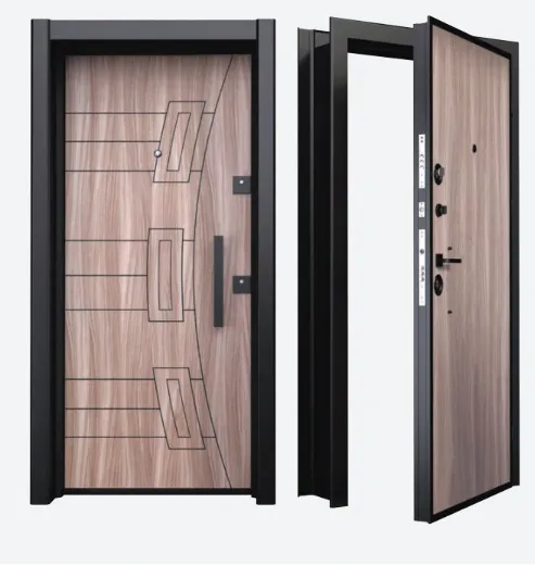 Laminox BRG-1726 Wood-Look Exterior Door with Black Frame