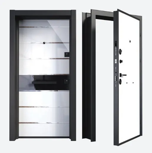 BRG-1801 Ultram Series White Exterior Door with Dark Frame