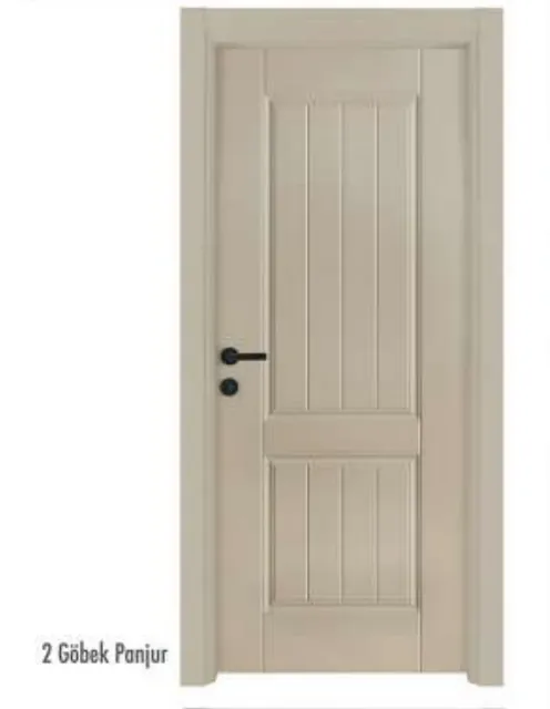 Porte intérieure en PVC crème à deux panneaux à persiennes (10 cm)