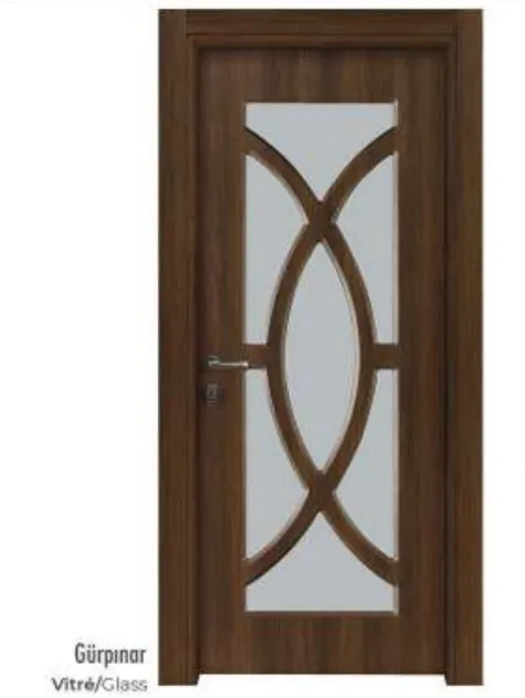 Gurpinar Brown Wood-Effect Glazed PVC Interior Door (209x86, 10cm)