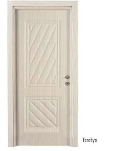 Tarabya Cream PVC Interior Door with Diagonal Panel Design (10cm)