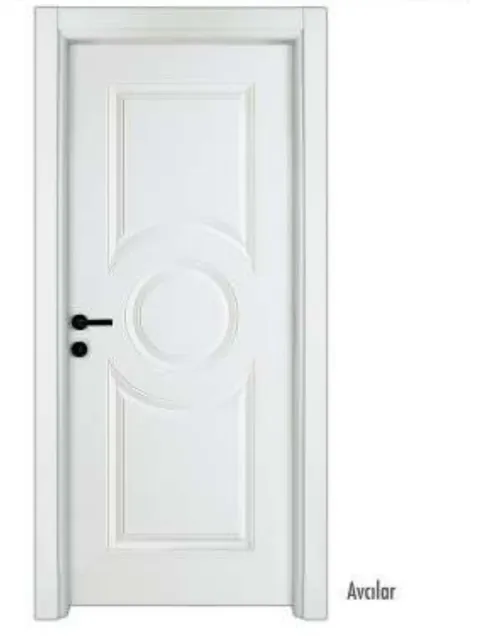 Avcılar White PVC Door with Circular Raised Panel Design (209x86, 10cm)