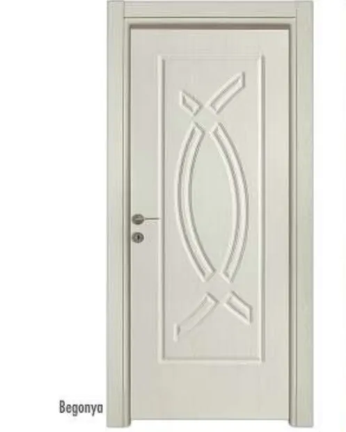 Porte intérieure en PVC Begonya crème-blanc avec panneau central surélevé incurvé (209x86, 10 cm)