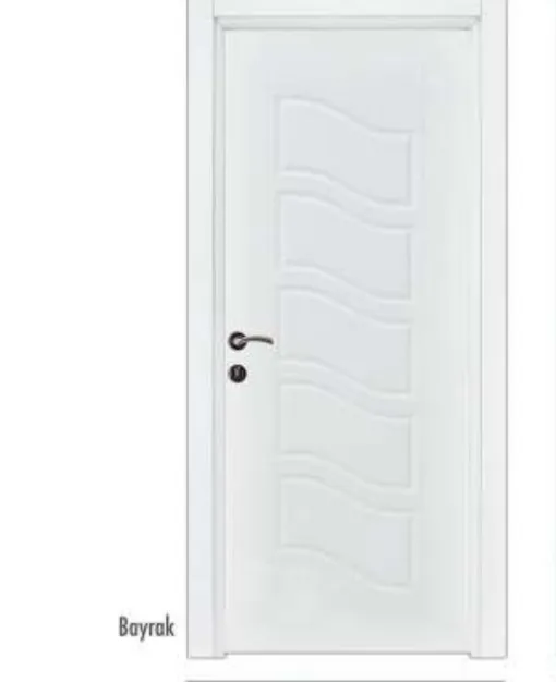 Porte intérieure en PVC blanc Bayrak avec panneau ondulé en relief