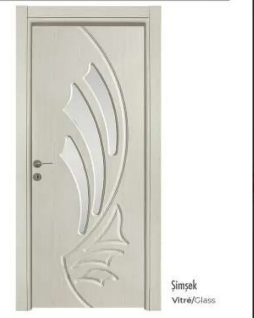 Şimşek Light Beige Glazed PVC Interior Door with Curved Panel Design (10cm)