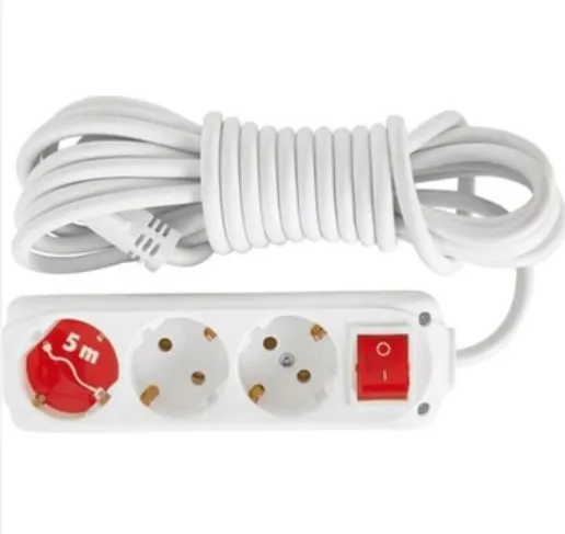 [9270205] White 3-Gang Unearthed Switched Extension Socket with 5 m Cord