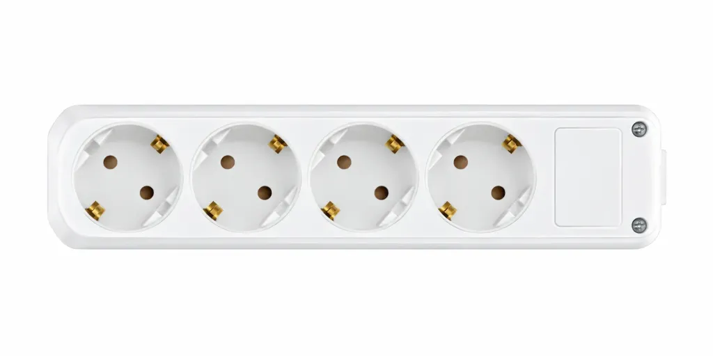 [918 01 00] White 4 Gang Unearthed Socket with Four Round Outlets