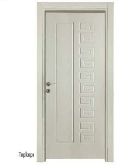 Topkapi Light Cream PVC Interior Door with Raised Geometric Panels