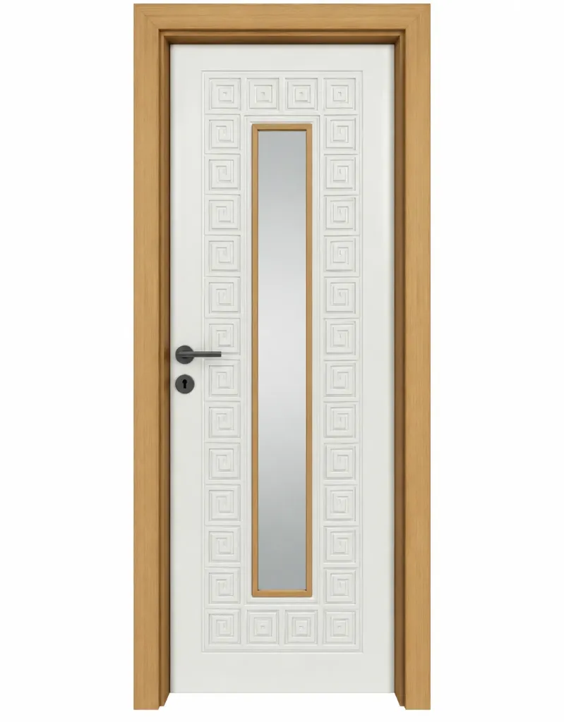 Porte intérieure en PVC blanc émaillé Osmanli avec motif géométrique (10 cm)