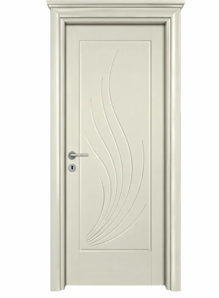Yeni Lale Cream PVC Door with Wavy Panel Design (10cm)
