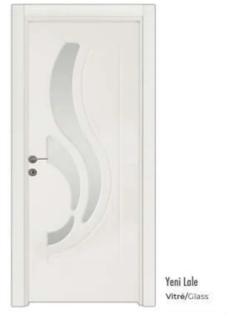 Yeni Lale Vitre White PVC Door with Curved Glass Insert (10cm)