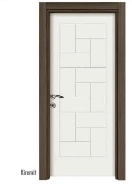 Kremit White and Brown PVC Interior Door with Geometric Panel Design (10cm)