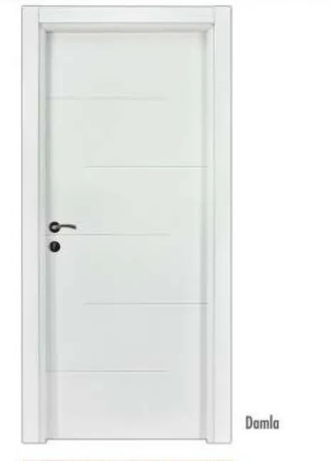 Damla White Horizontal Grooved PVC Interior Door (10cm)