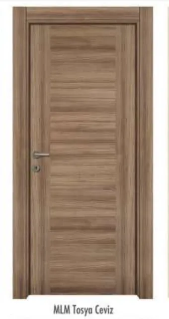 Tosya Walnut Melamine Interior Door with Horizontal Panel Look (10cm)