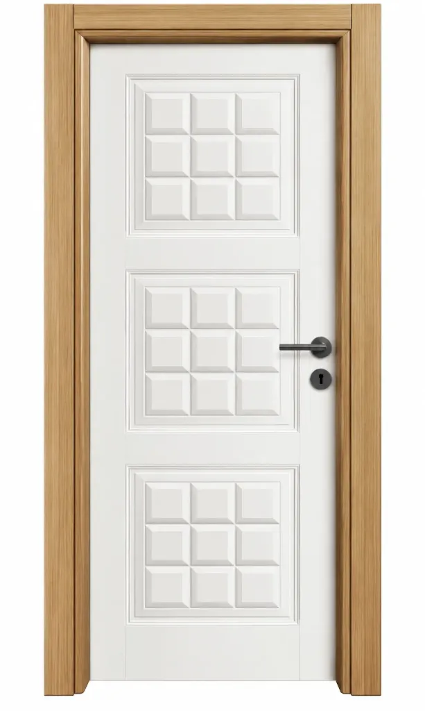 Porte intérieure à panneaux blancs Örgü avec panneaux en relief effet tissé