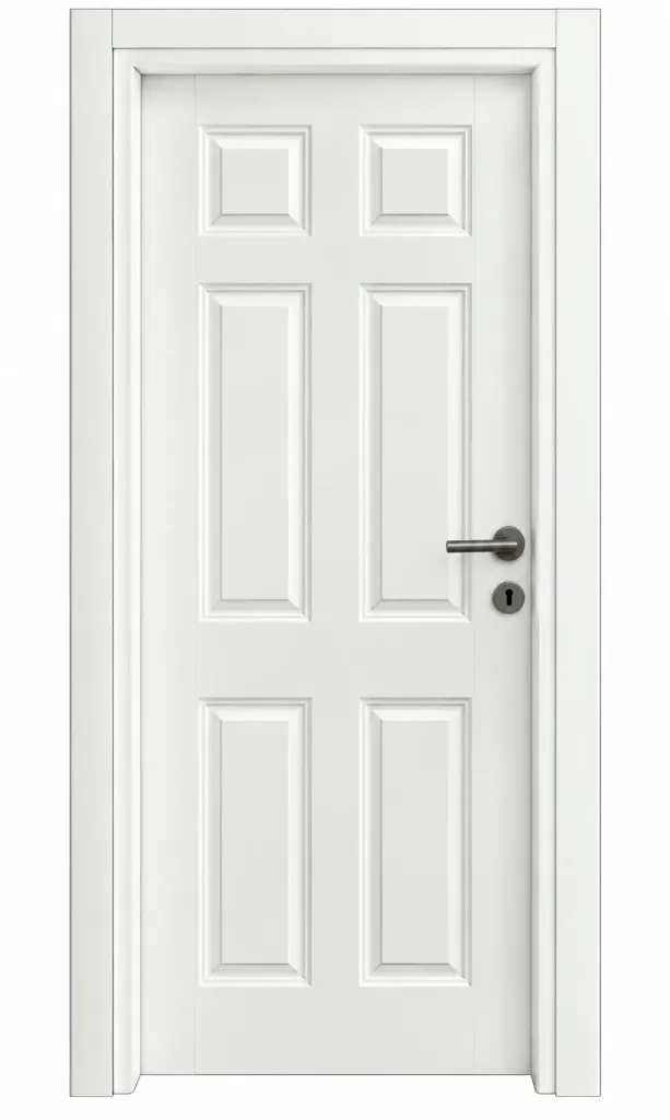 White 6-Panel Door with 2 Glass Panels (10cm)