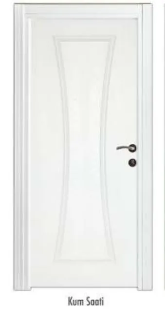 Porte intérieure à panneaux blanche style sablier avec panneau central mouluré (209x86, 10 cm)