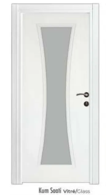 Porte intérieure à panneaux blanche émaillée en forme de sablier (209x86, 10 cm)
