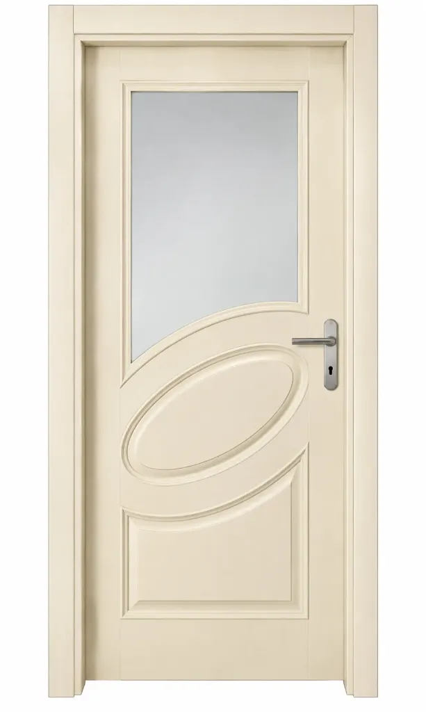 Erciyes Cream Glazed Interior Panel Door with Curved Raised Detail (10cm)