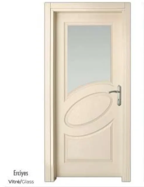 Erciyes Cream Glazed Interior Panel Door with Curved Raised Detail (10cm)