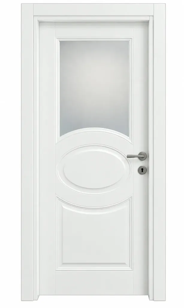 Hitit White Glazed Interior Panel Door with Curved Detail (10cm)