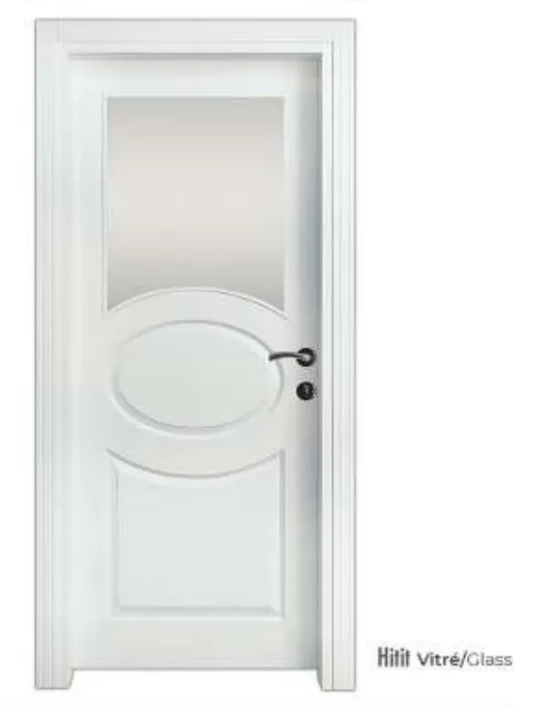 Hitit White Glazed Interior Panel Door with Curved Detail (10cm)