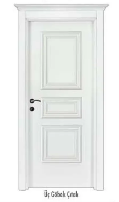 Porte intérieure moulée à trois panneaux laquée blanche (10 cm)