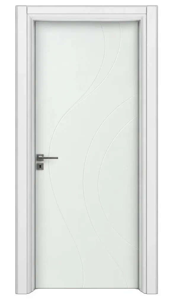 Ardic White Lacquer Door with Curved Line Design (10cm)