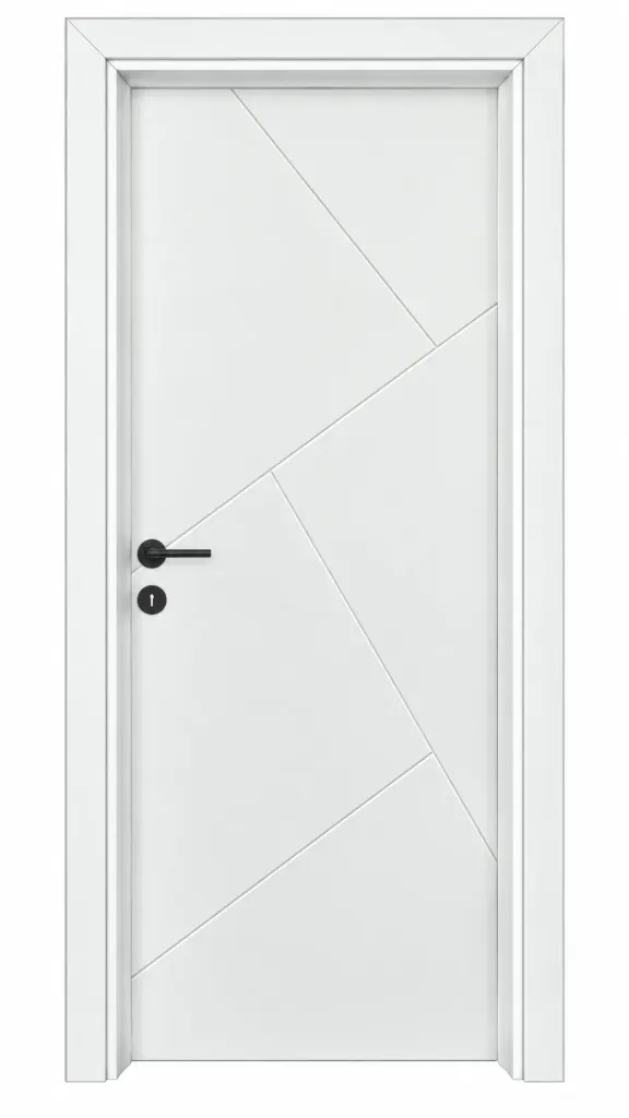 Porte laquée blanche Mixed Line avec design en ligne diagonale (10 cm)