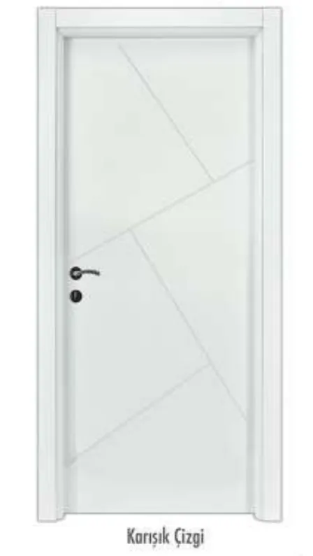 Porte laquée blanche Mixed Line avec design en ligne diagonale (10 cm)