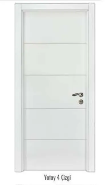 Porte intérieure laquée blanche Yatay 4 lignes (10 cm)