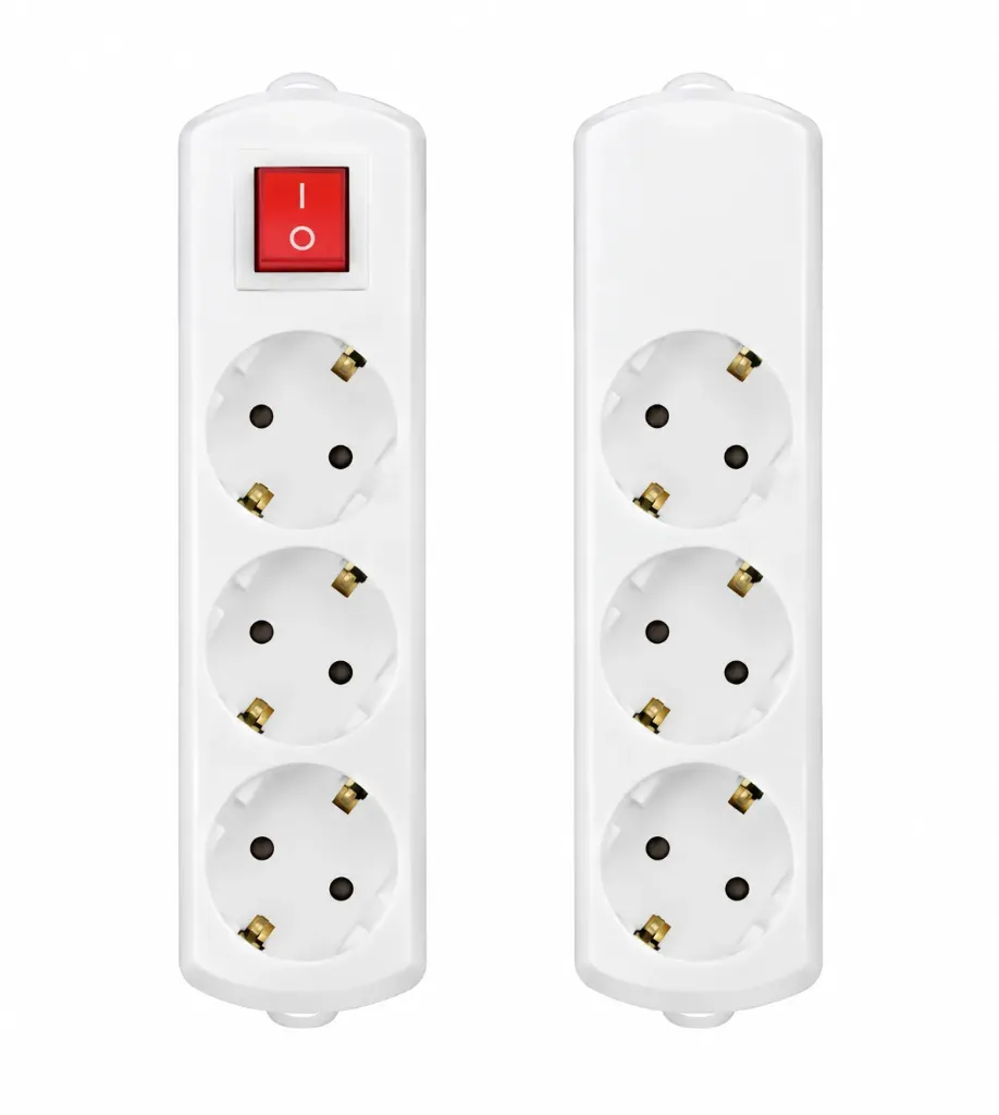 White 4 Gang Unearthed Group Socket with Switch and 3 m Cord