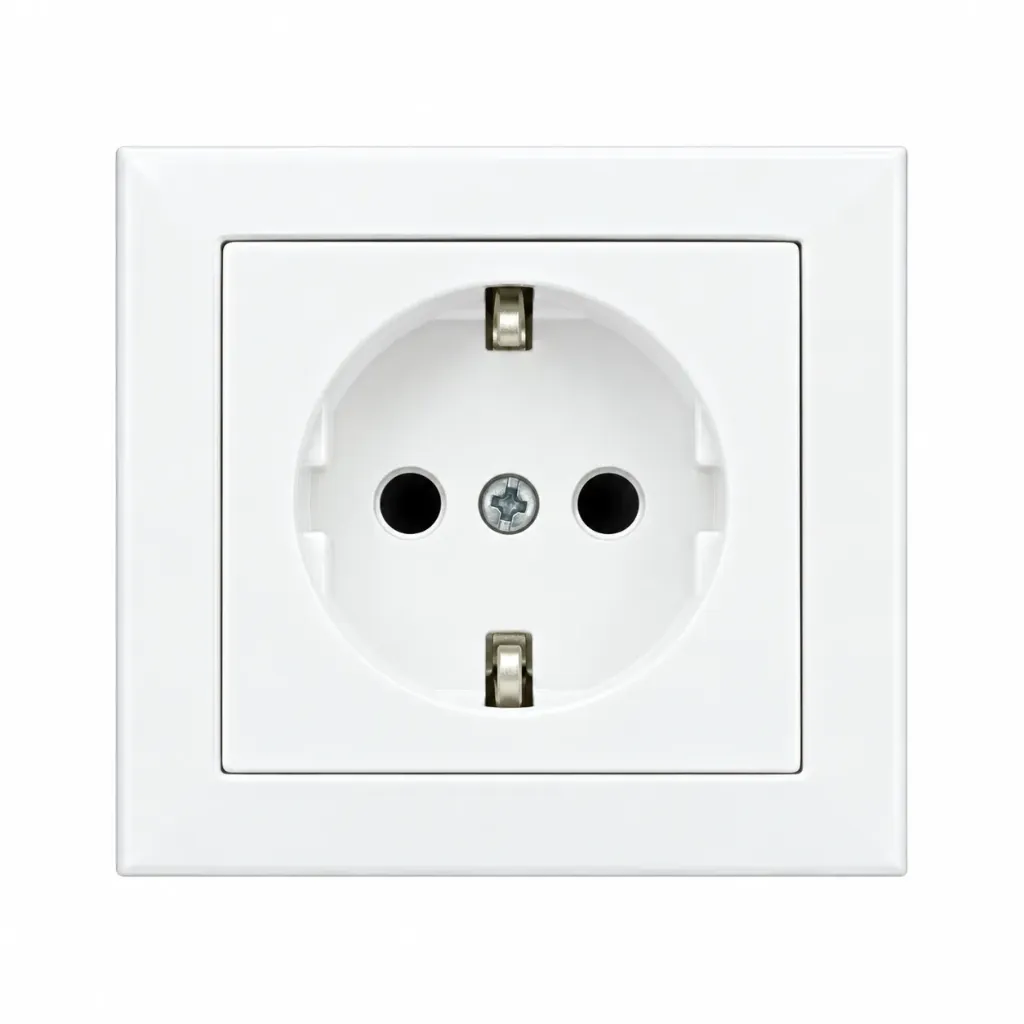 Prise électrique simple carrée blanche