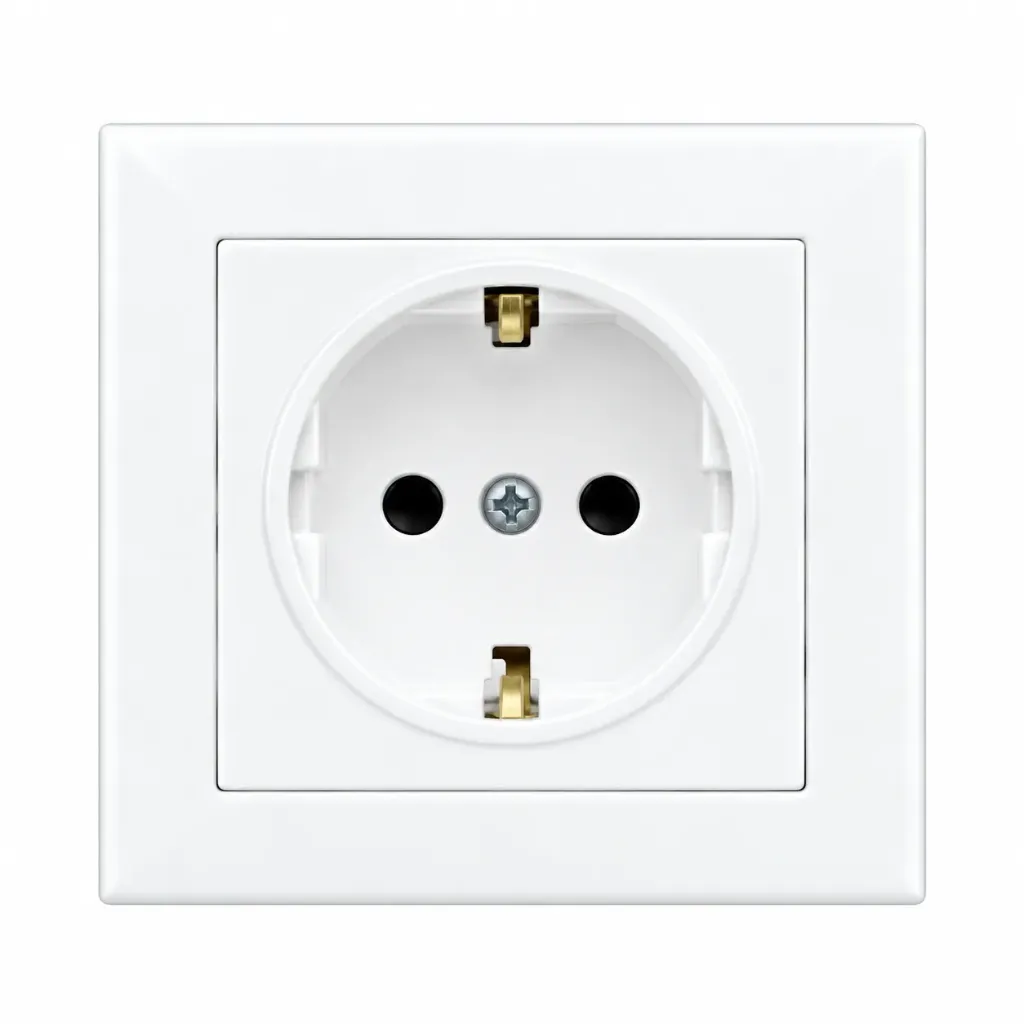 [94XX2221] White Side Earth Socket with Cover