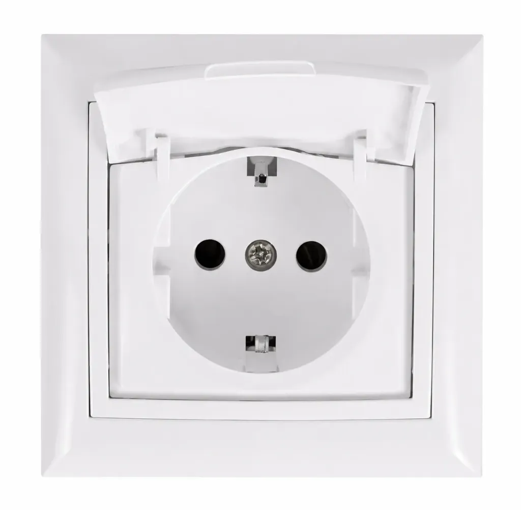 [94XX2231] SOCKET WİTH SİDE EARTH WİTH CHİLD PROTECTİON  WİTH COVER