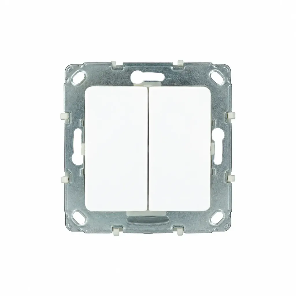[00XX2102] Interrupteur unipolaire double blanc
