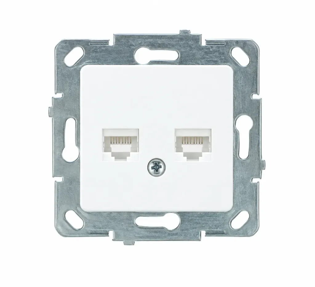 [00XX2116] Prise de données et téléphone blanche Cat5e et Cat3 avec doubles sorties