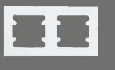 [93XX2] White Double Horizontal Electrical Frame with Two Openings